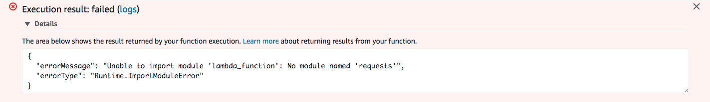 AWS Lambda does not have the request layer as default